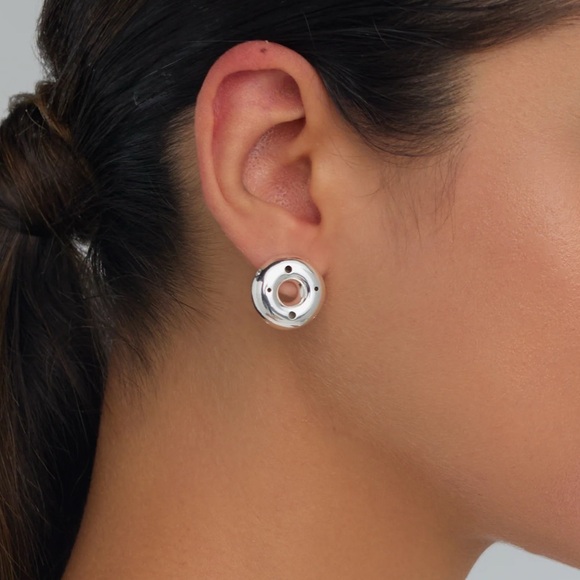 NWT Paula Mendoza Mini Dona Earrings Silver - Picture 2 of 3